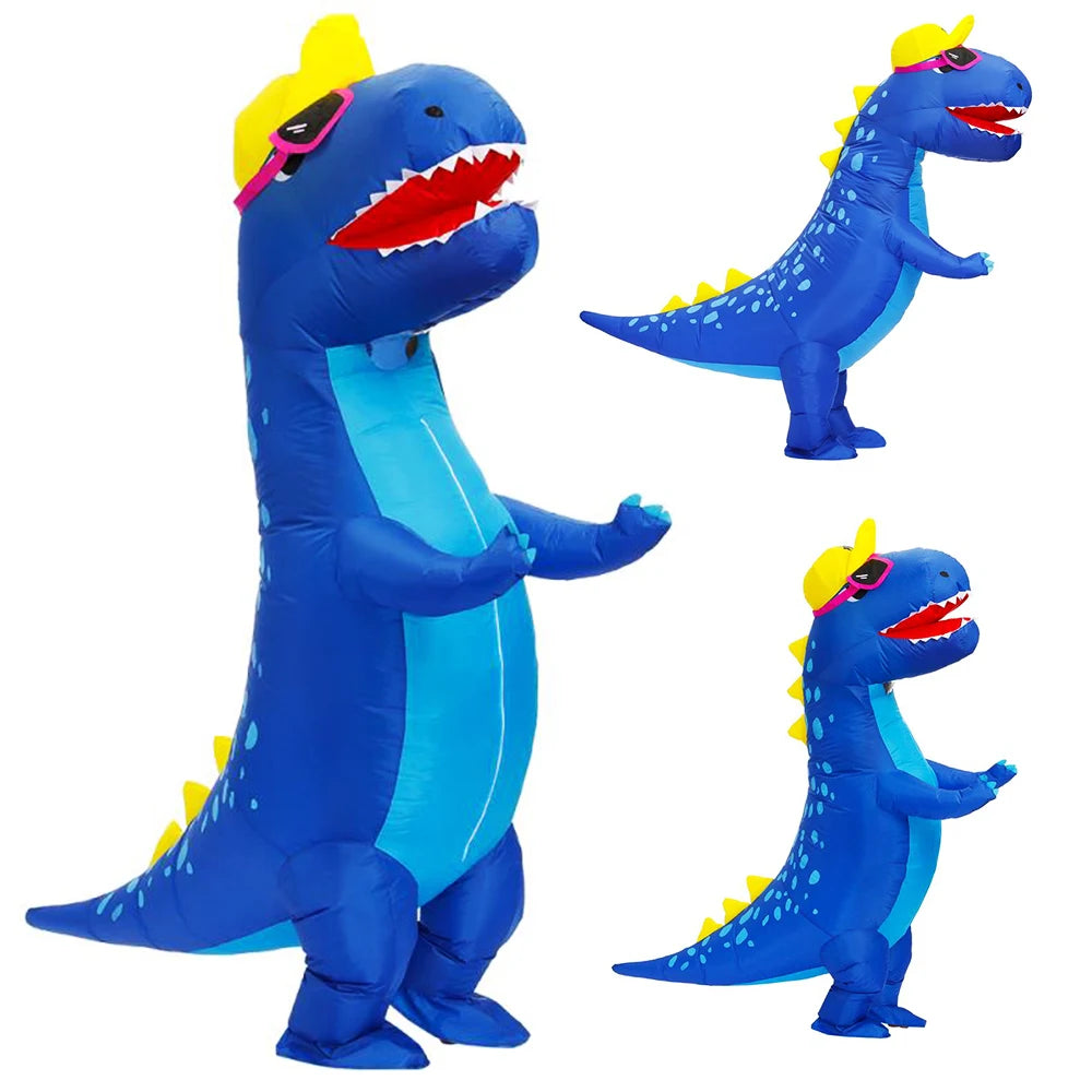 Vibrant Blue T-Rex Inflatable Costume™