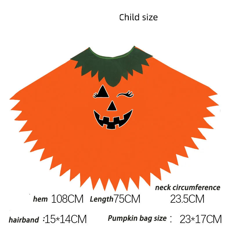 Luminous Pumpkin Cape & Hat Set
