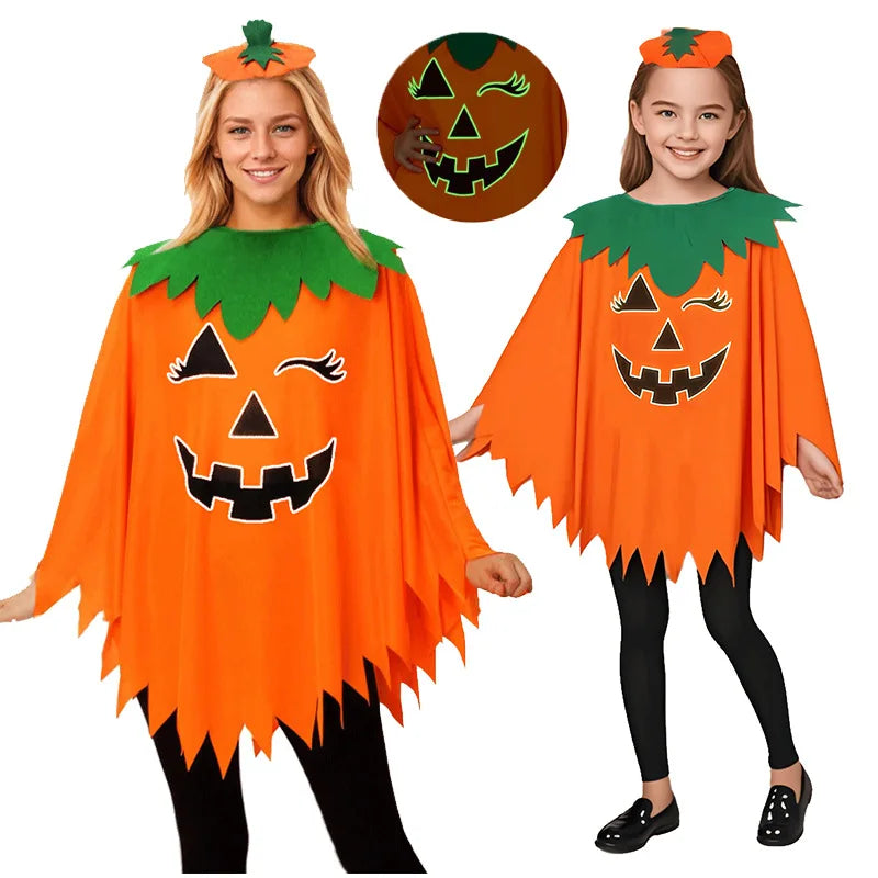 Luminous Pumpkin Cape & Hat Set