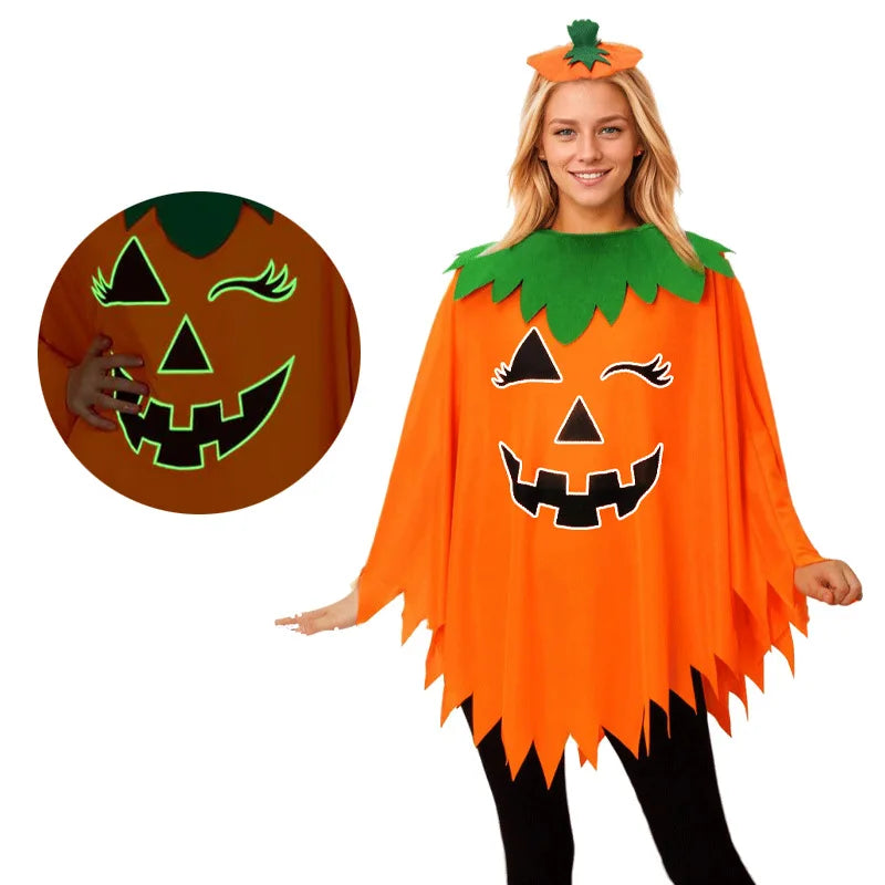 Luminous Pumpkin Cape & Hat Set