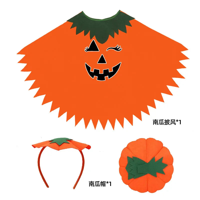 Luminous Pumpkin Cape & Hat Set