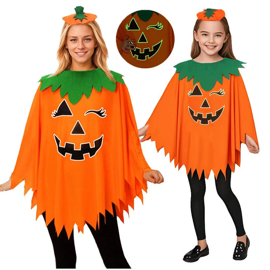 Luminous Pumpkin Cape & Hat Set