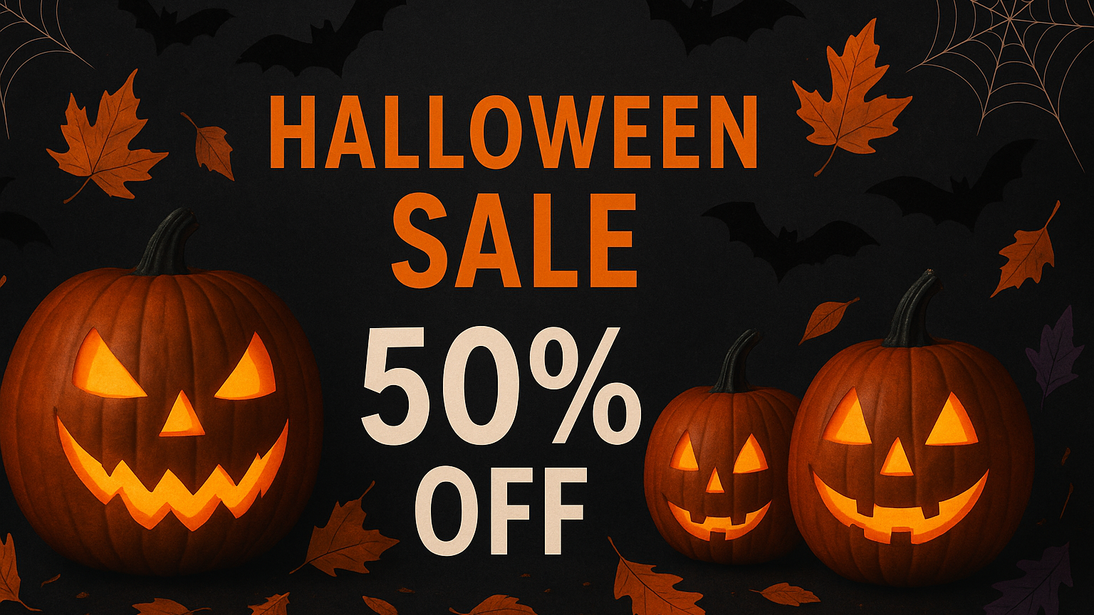 halloween banner with discount. required 1800 x 1000 pixels (W x H)